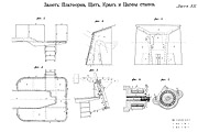 Лист XX — Лафет: Платформа, Щит, Кран и Цапфы станка